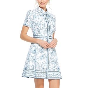 Gal Meets Glam Darla Shirtdress in blue tolie